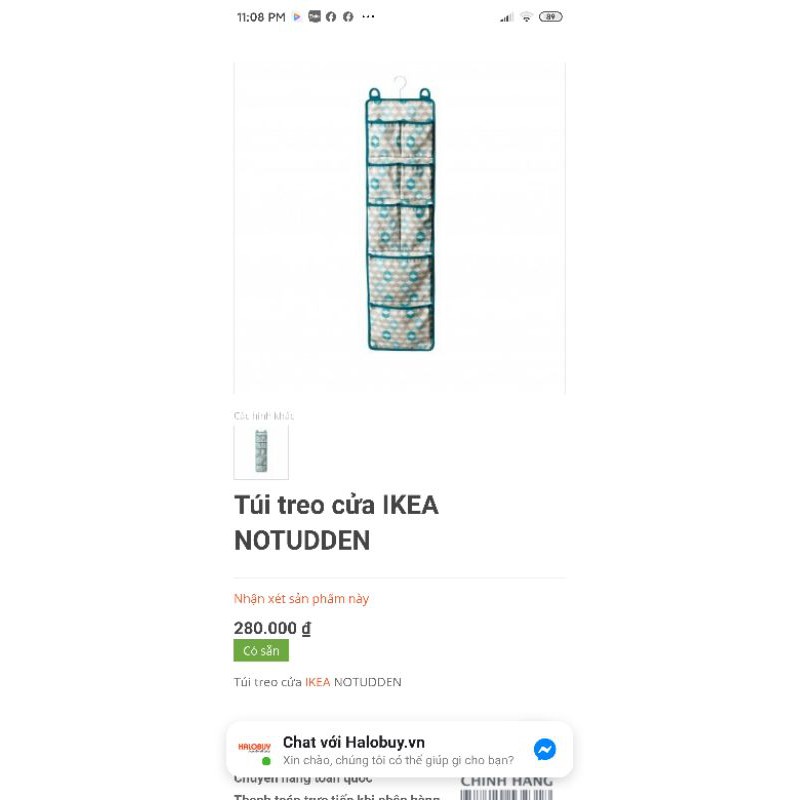 TÚI LƯỚI TREO TƯỜNG 6 NGĂN IKEA KUSINER và TÚI TREO CỬA IKEA NOTUDDEN