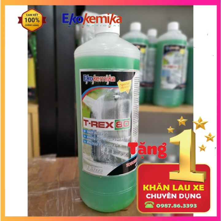 Dung dịch rửa xe nước rửa xe không chạm cao cấp siêu đậm đặc ️🏅️🏅️🏅 Ekokemika T-Rex 80 Tặng 1 khăn lau xe