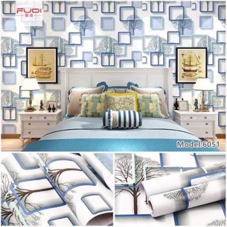 giấy dán tường hoa văn 3D sẵn keo chống nước