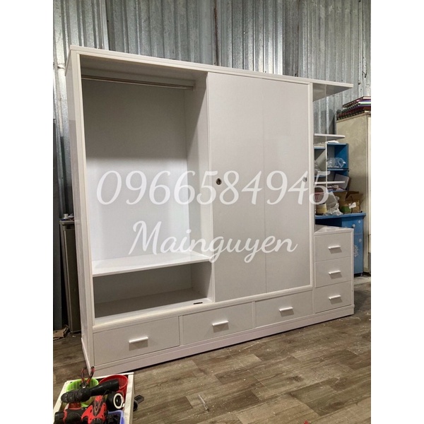 Tủ nhựa đài loan 4 cánh 1 kệ kèm hộc cao 1m8 ngang 2m sâu 45 freeship hcm 15km