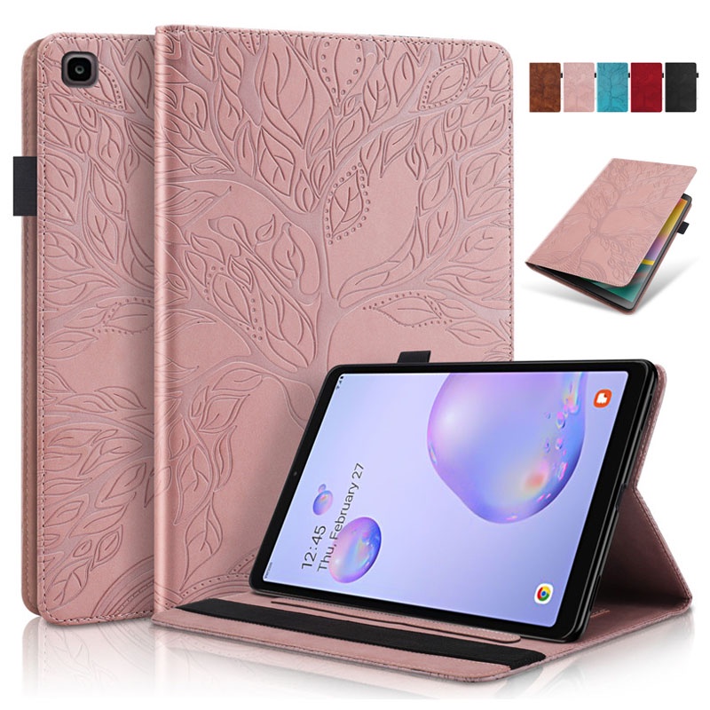 Đối với samsung galaxy tab a 8.0 "t290 / t295 tab a 8.4" t307 ví da lật đứng hình cây ví đựng thẻ khe cắm máy tính bảng