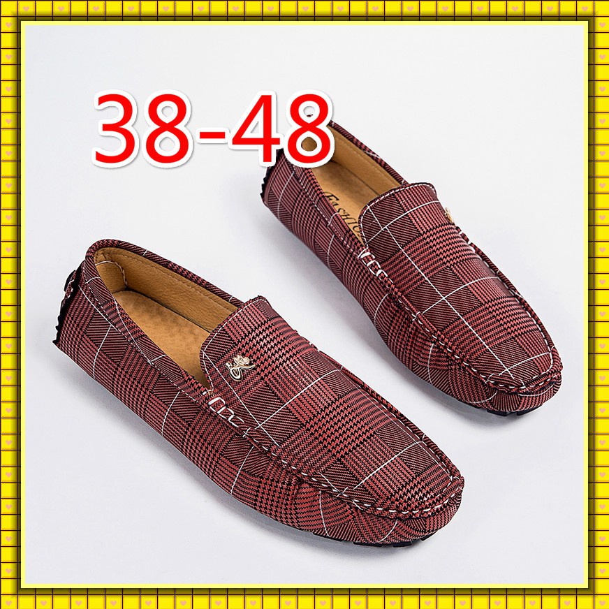 Giày Lười Da Đế Bằng Thời Trang Cho Nam Size 45 46 47 48