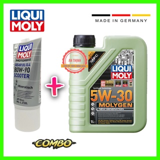 Combo Nhớt Tay GaLiqui Moly Molygen 5w30 1L Và Nhớt Láp, Hộp Số Xe Tay Ga LiquiMoly  GL4 80W90- Nhập Khẩu Nguyên