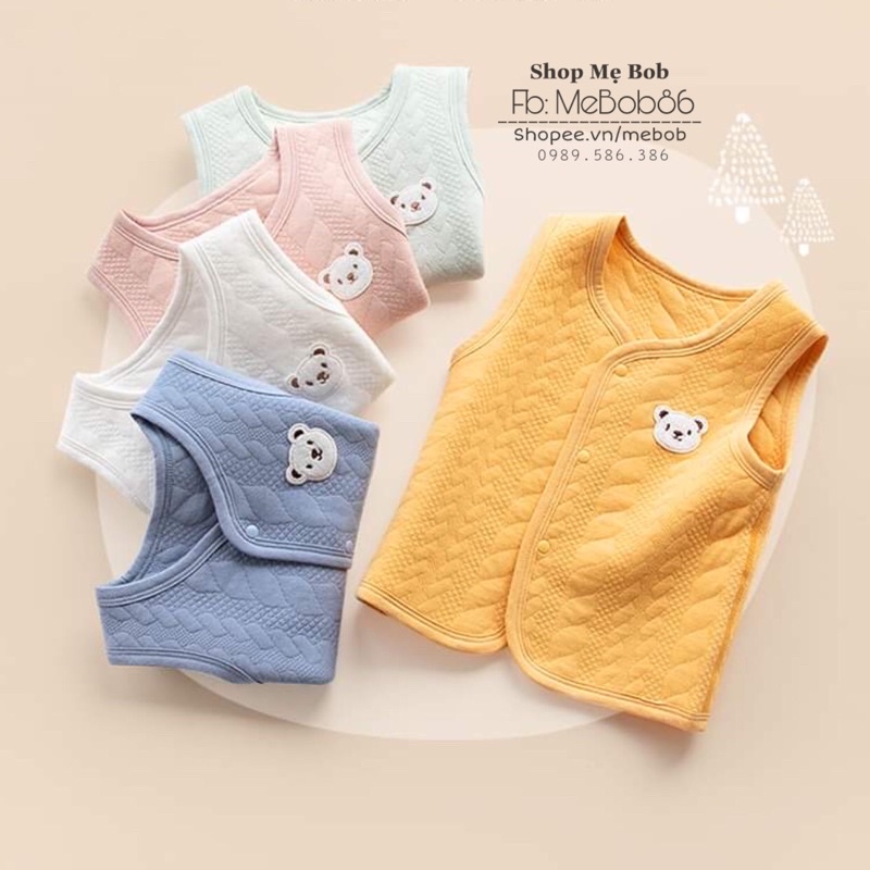 Áo Gile cho bé trai, bé gái chất liệu cotton trần bông mềm mại, ấm áp dành cho bé