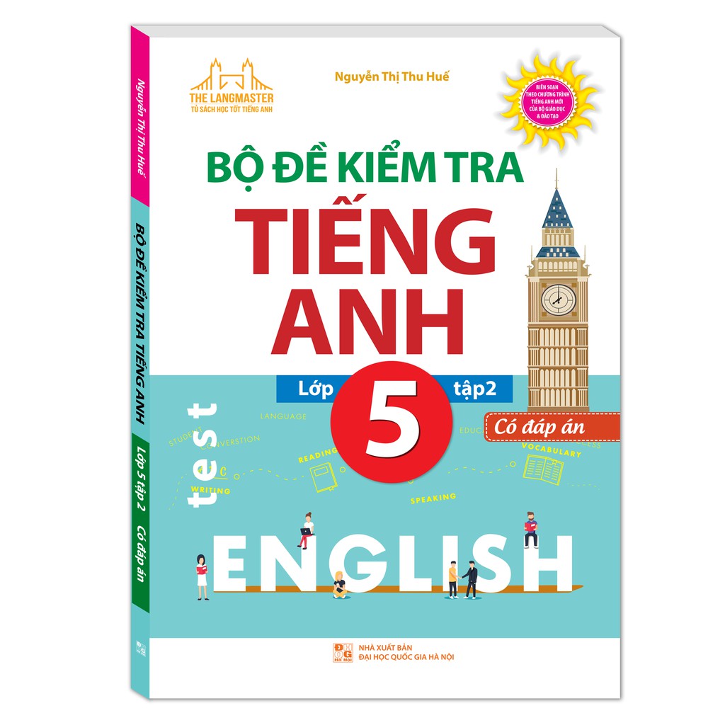 Sách - Combo Bộ đề kiểm tra tiếng Anh lớp 5 (trọn bộ 2 tập) có đáp án + Tặng Bút chì