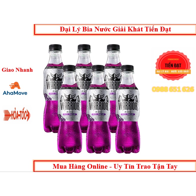 Lốc 6 Chai Nước Tăng Lực Warrior Nho Thái 330ml