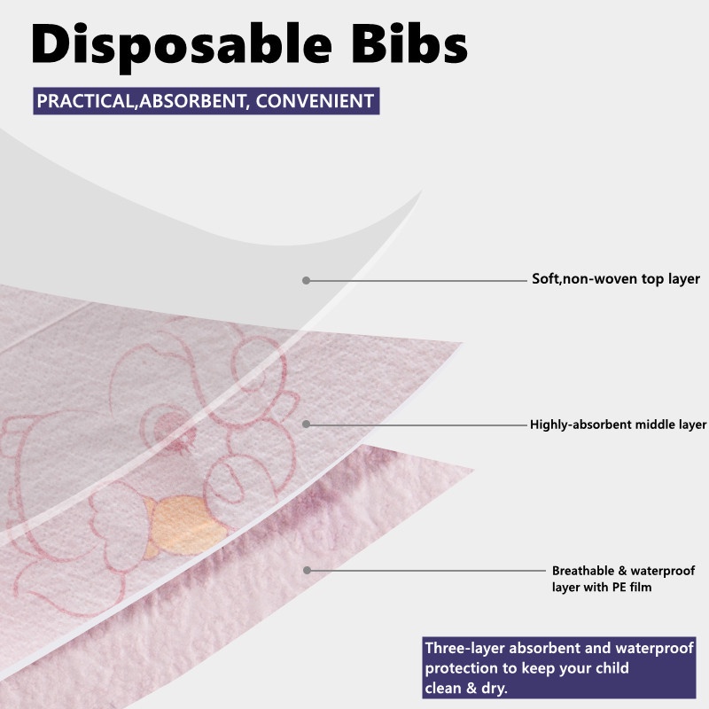 Khăn Yếm Dùng 1 Lần Chống Nước/Chống Dầu Dùng Một Lần Cho Bé