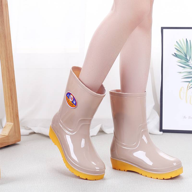 Ủng Đi Mưa Lót Lông Cừu Chống Trượt Chống Thấm Nước Thời Trang Bốn Mùa