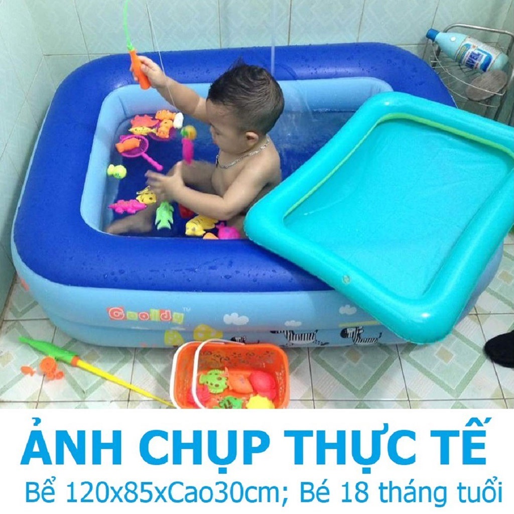 Bể Bơi Phao Trong Nhà 2 Tầng 1m2 Cho Trẻ Em, Hồ Bơi Tắm Cho Bé Dày Dặn, Bền Đẹp, ĐÁY 2 LỚP CHỐNG TRƯỢT [BH 1 Đổi 1]