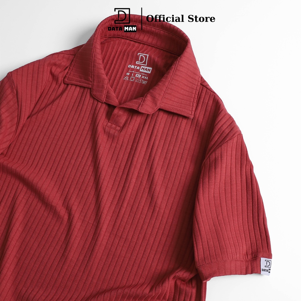 Áo POLO nam DATAMAN cổ chữ V, có ve lật, chất cotton đũa co giãn 4 chiều, thoáng mát - TPL22-01