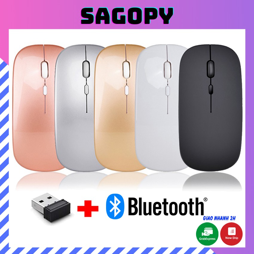 Chuột không dây, chuột máy tính gaming cao cấp S108 Pin sạc, đèn Led, laptop bluetooth tốt như Logitech