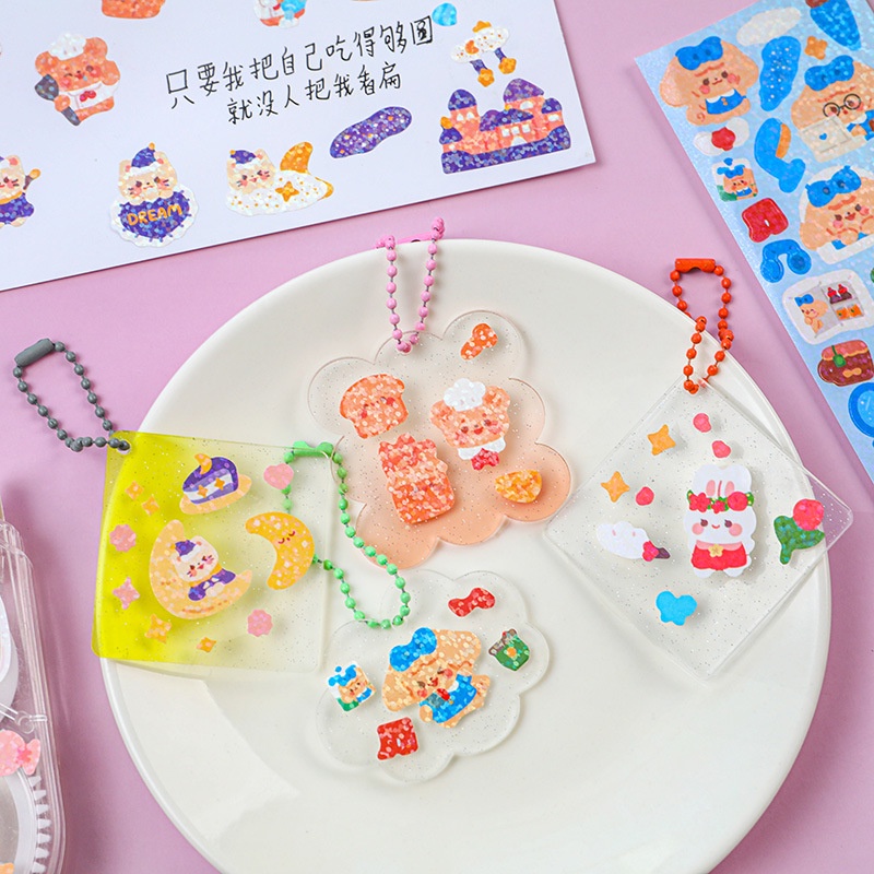 Miếng Dán Trang Trí Sổ Tay / Nhật Ký DIY Hình Cô Gái Hoạt Hình Dễ Thương