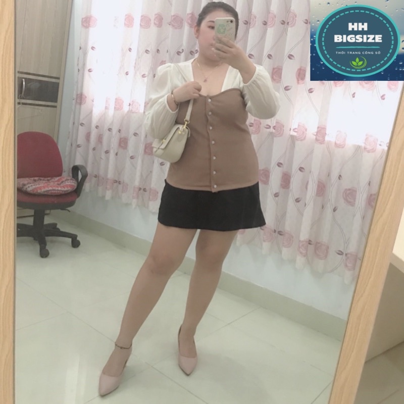 ÁO THUN GÂN BIGSIZE TAY DÀI PHỐI TƠ PHOM ĐẸP
