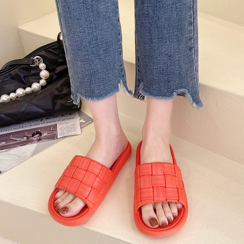 IELGY Dép đi trong nhà tắm  dạng dệt đáy dày thoải mái cho nữ