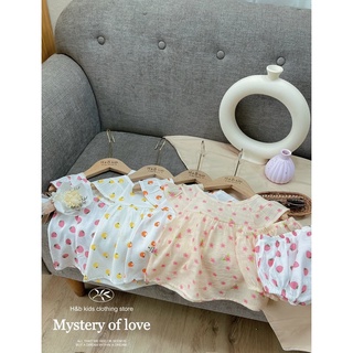 Set váy xinh chất đũi siêu mát cho bé gái 8-15kg