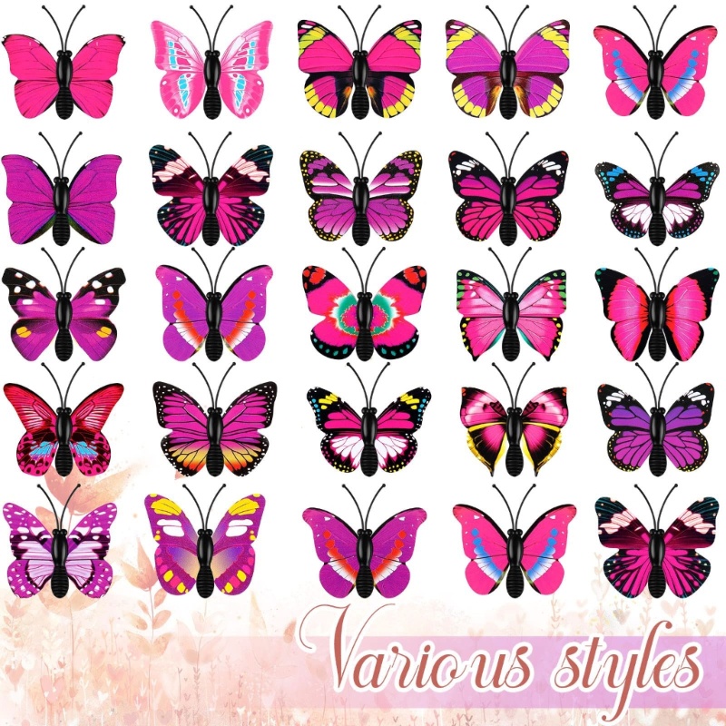 Bộ 30 Ghim Bướm Nhấn Ngón Cái Trang Trí Bảng Nút Bần Cho Văn Phòng / Tường / Bảng Ghim