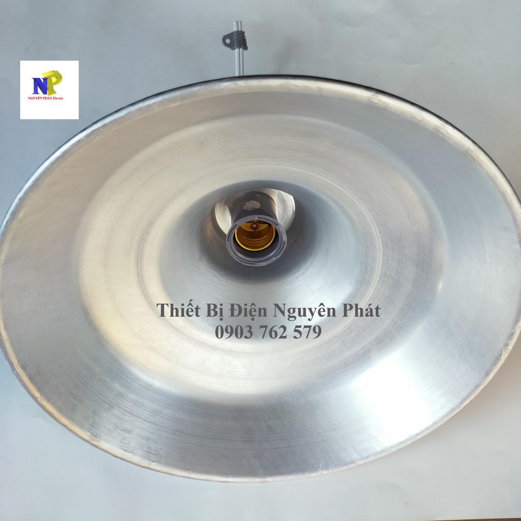Combo 2 Chao Đèn Nhôm Kèm 2 Đuôi Đèn Kín Nước Xám Dây Dài 20cm
