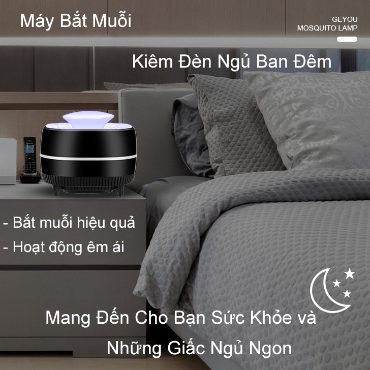 Máy Bắt Muỗi Kiêm Đèn Ngủ Công Nghệ Đèn LED UV - Đèn Bắt Muỗi Phiên Bản Cao Cấp DBM02