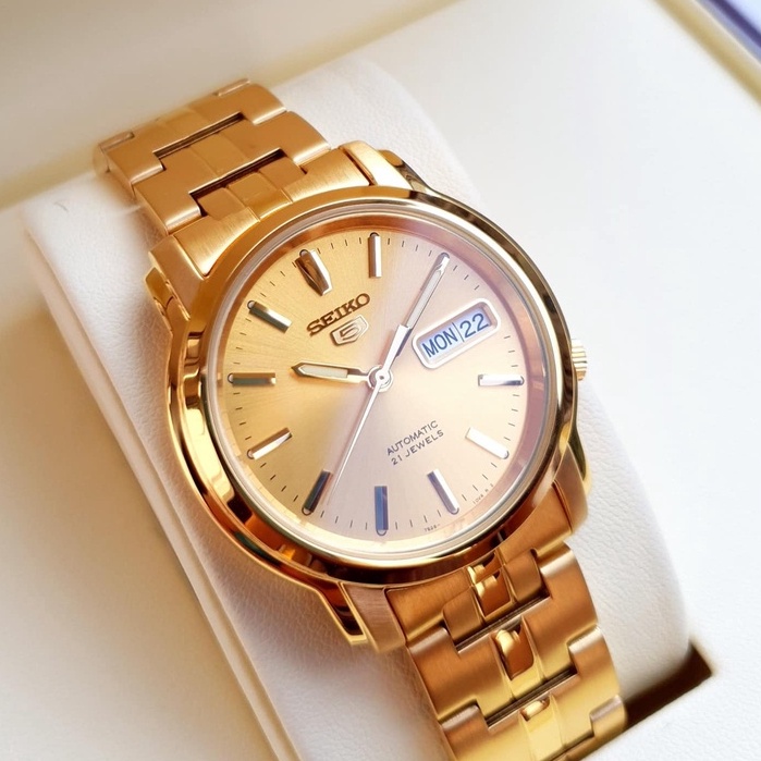 Đồng hồ cơ nam Seiko SNKK76K1S kính Hardlex chống xước, chống nước 3 ATM, dây thép không gỉ cao cấp chính hãng Nhật Bản
