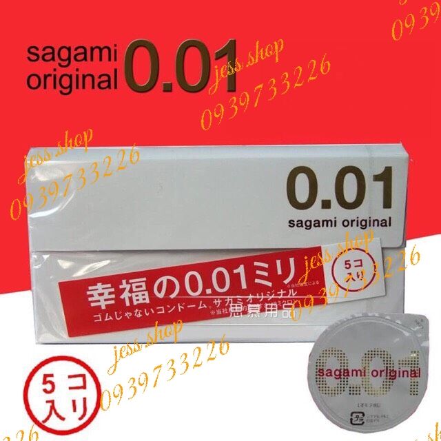 Bao cao su MỎNG NHẤT THẾ GIỚI Sagami Original 0.01 Cao cấp hộp 5 cái
