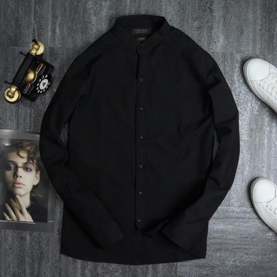 Áo sơ mi cổ tàu nam trắng dài tay công sở cao cấp Hamino chất lụa đẹp form slimfit ôm dáng thời trang Hàn Quốc cổ trụ ôm | BigBuy360 - bigbuy360.vn