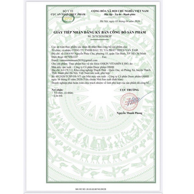 OSkin Vitamin E đỏ | Thế Giới Skin Care