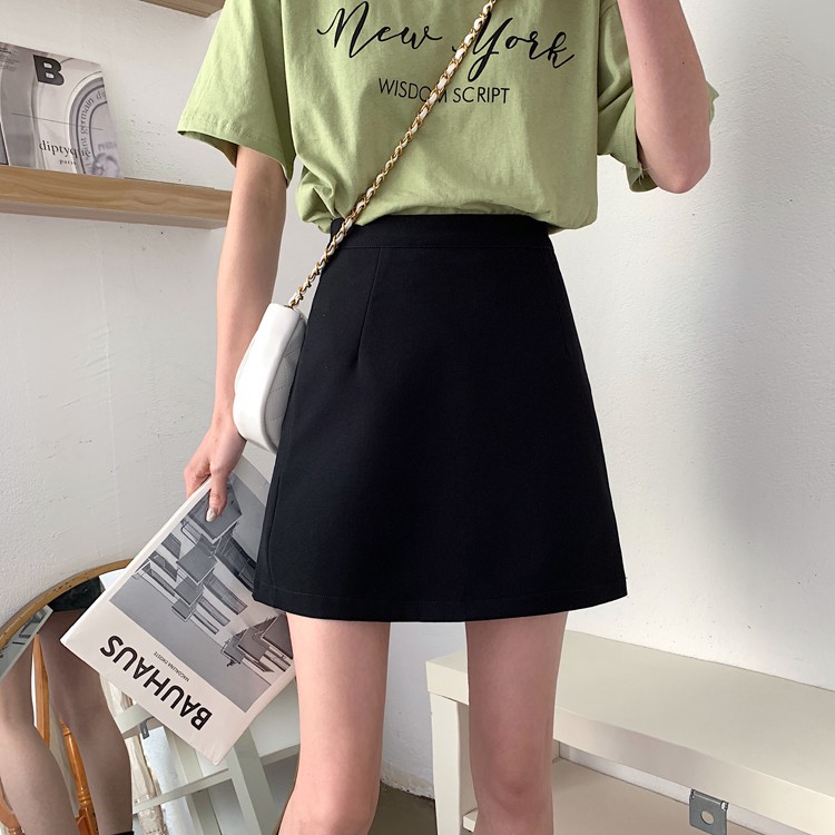 DUNEA Chân váy chữ A lưng cao thời trang cho nữ