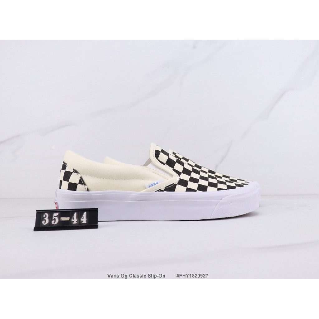 Vans Og Classic Slip-On Vans low-top casual shoes Checkerboard style lazy shoes Canvas 35-44 #FHY1820927