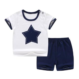 Set áo thun ngắn tay in hình hoạt hình kèm quần dễ thương cho bé