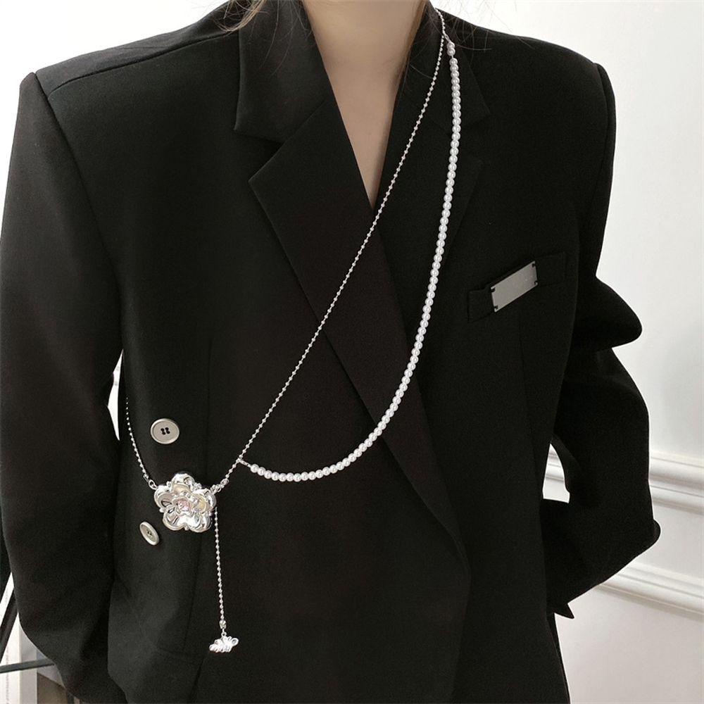 VANES1 Vòng cổ Mặt Lược Và Trái Tim Phong Cách Hàn Quốc