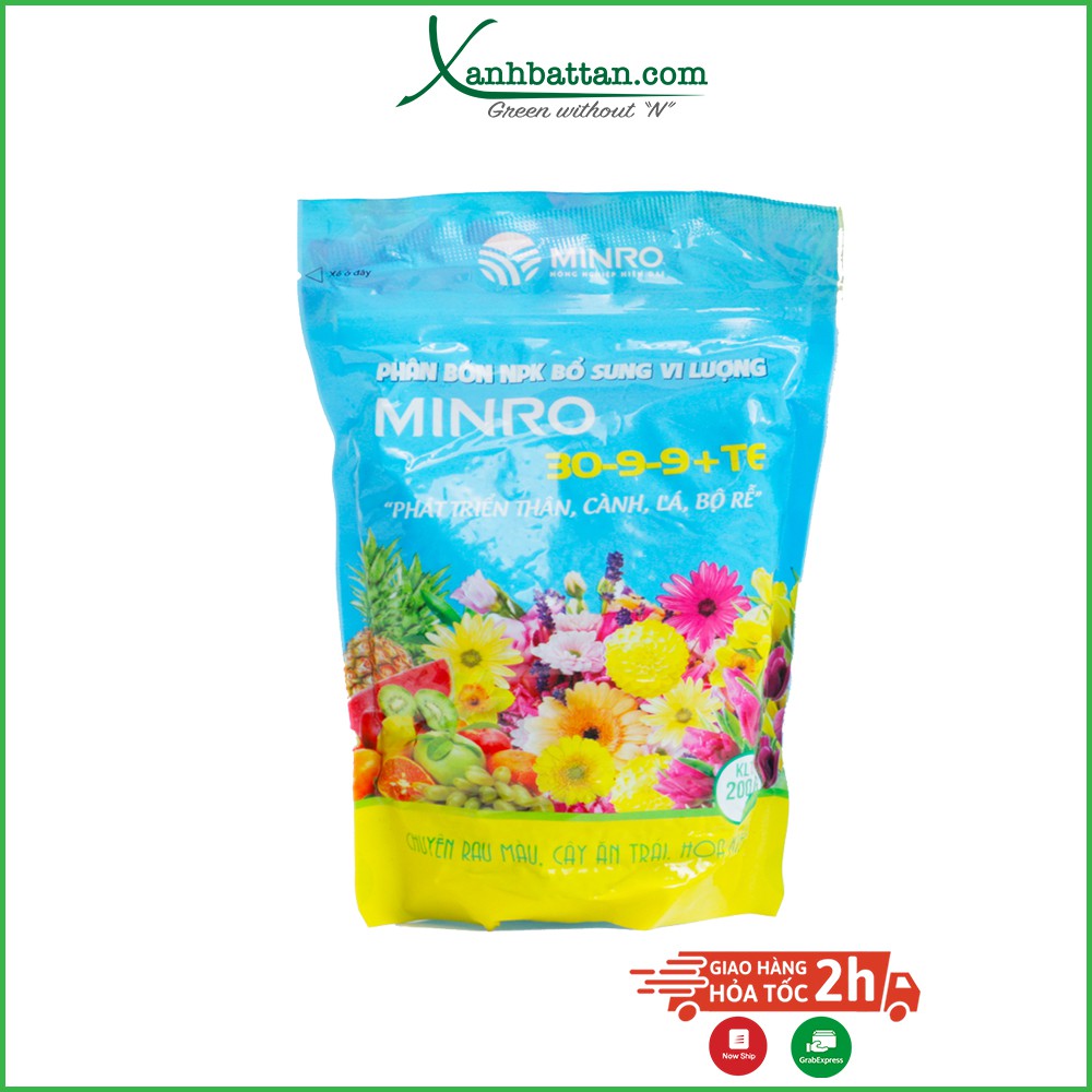 Phân bón NPK MINRO 30-9-9 +TE 200 gram