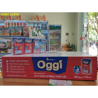 Sữa bột pha sẵn Oggi 110ml  thùng 12 lốc trên 1 tuổi tăng cân tăng chiều cao phát triển trí não