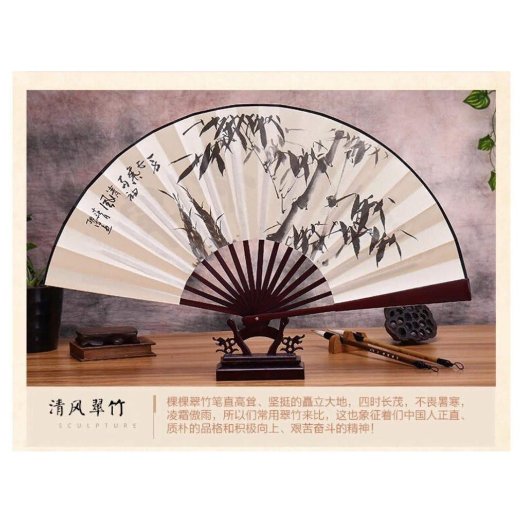 !! Quạt xếp cầm tay bằng giấy và vải