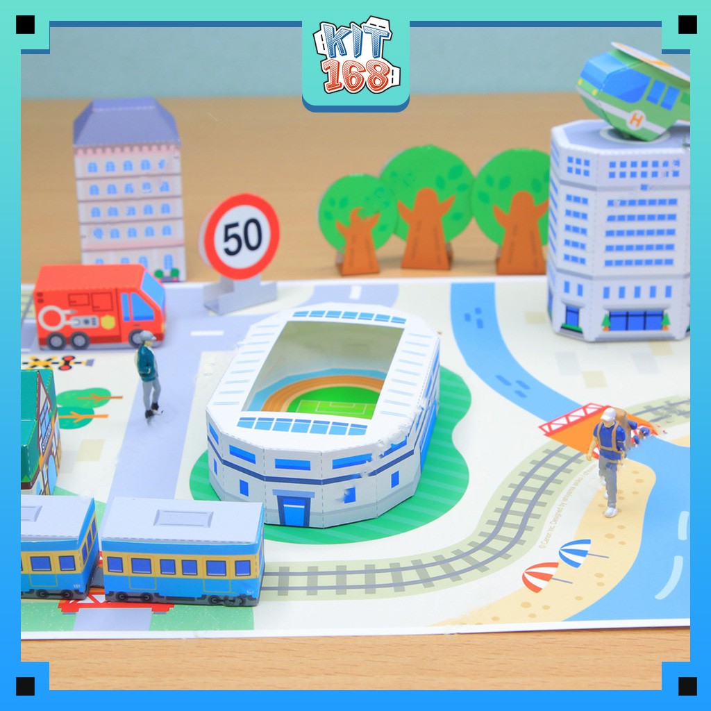 Mô hình giấy kiến trúc Thành phố Mini đơn giản 3