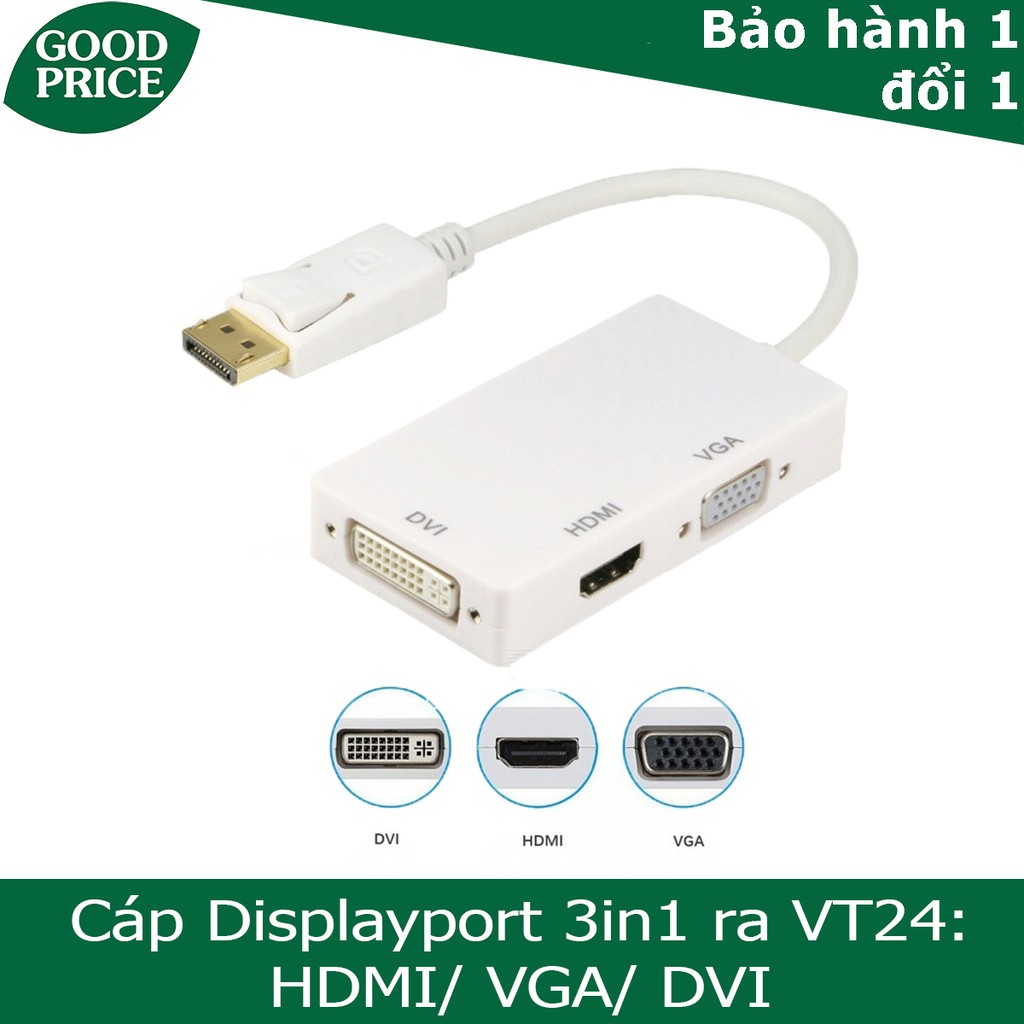 [Mã ELHACE giảm 4% đơn 300K] Cáp chuyển Displayport ra HDMI, VGA, DVI- DVT24