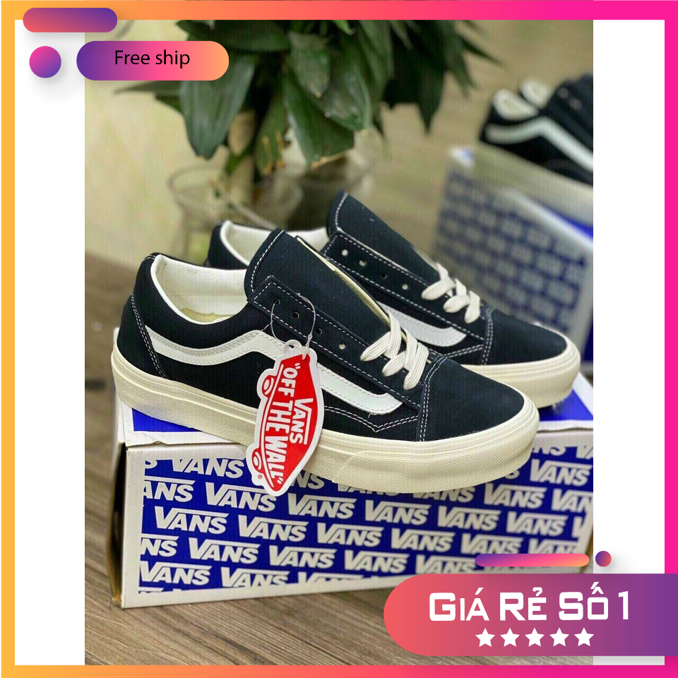 Giày 𝐕𝐚𝐧𝐬 𝐎𝐥𝐝 𝐒𝐤𝐨𝐨𝐥 - Giày Sneaker 𝐕𝐚𝐧𝐬 Đen kẻ trắng nhung nỉ cao cấp nam nữ
