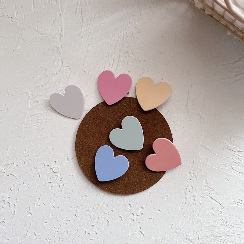 Kẹp Tóc Hình Trái Tim Màu Sắc Ngọt Ngào Phong Cách Hàn Quốc Cho Nữ