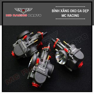 Bình Xăng Con Ga Dẹp OKO MC RACING ĐEN PWK  28mm 30mm 32mm