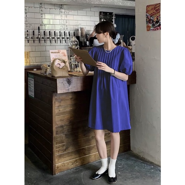 Váy Nữ Ly Ngực Tay Cộc Dáng Babydoll 4 Màu Có Ảnh Thật
