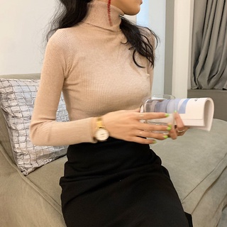 Áo len lụa cổ lọ dài tay KIỂU DÁNG TRƠN BASIC - SIÊU PHẨM CỰC XINH