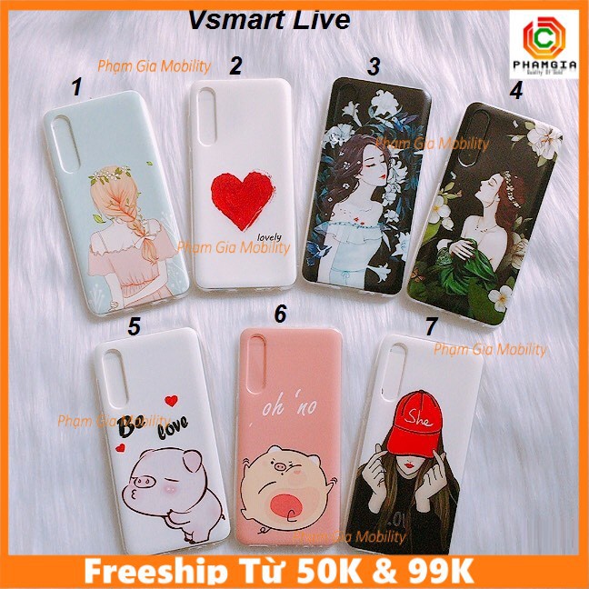 Ốp lưng In Hình Cute Nhựa Dẻo Cho Vsmart Live Ảnh Thật 100%