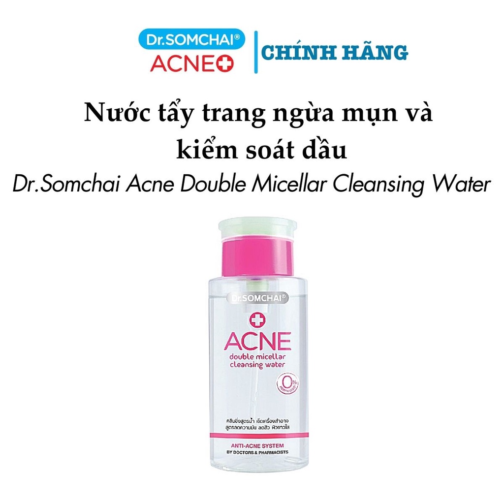 Nước tẩy trang DR.SOMCHAI ACNE DOUBLE MICELLAR ngừa mụn và kiểm soát dầu