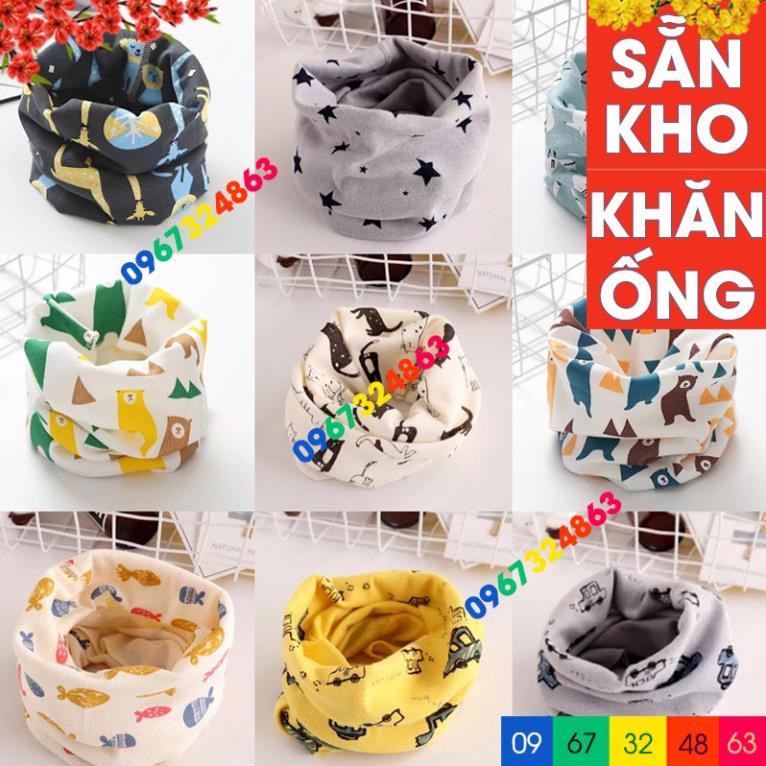 Khăn ống quấn cổ đa năng cotton giữ ấm phong cách Hàn Quốc cho bé