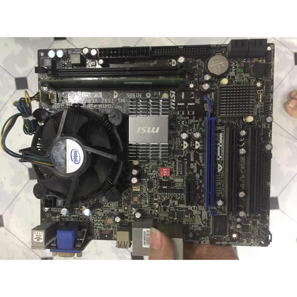 Combo main asus G41+ram2g+ cpu5700+quạt