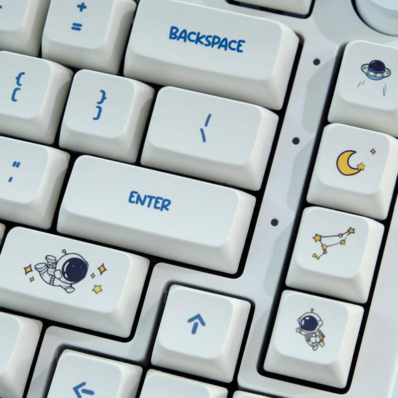 Space Tourism Keycap LDA Profile Pbt Sublimation Suitable for 61/104/68/87/980 and Most Mechanical Keyboards