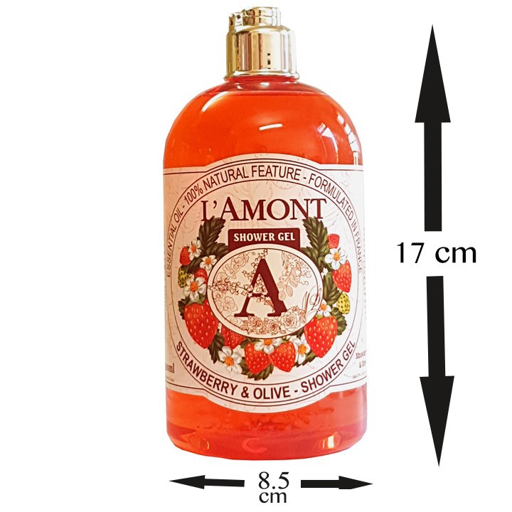 Combo 2 chai Sữa Tắm LAmont En Provence Hương Dâu Tây và Hương Hoa Mimosa 500ml/chai