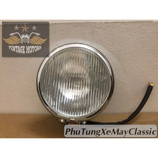 ĐÈN PHA XE MÁY ĐỘ CLASSIC - Đèn pha rebel mạ INOX phù hợp độ Cafe Racer Chopper Bobber CG GN125