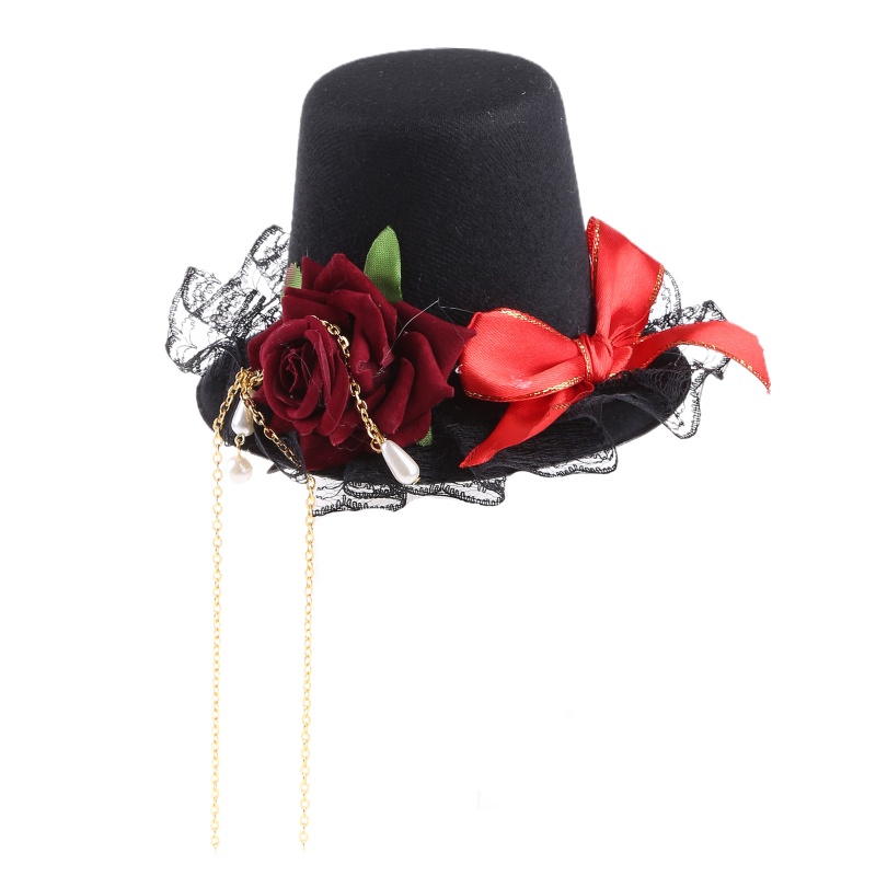 Băng Đô Cài Tóc Đính Nơ Ren Ruy Băng Phong Cách Hoàng Gia Halloween