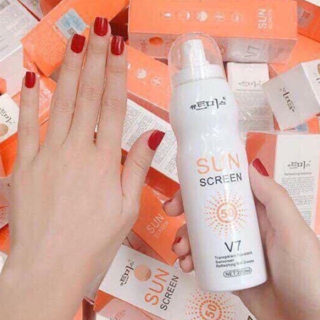 XỊT CHỐNG NẮNG V7 SUN SCREEN HÀN QUỐC 200ml