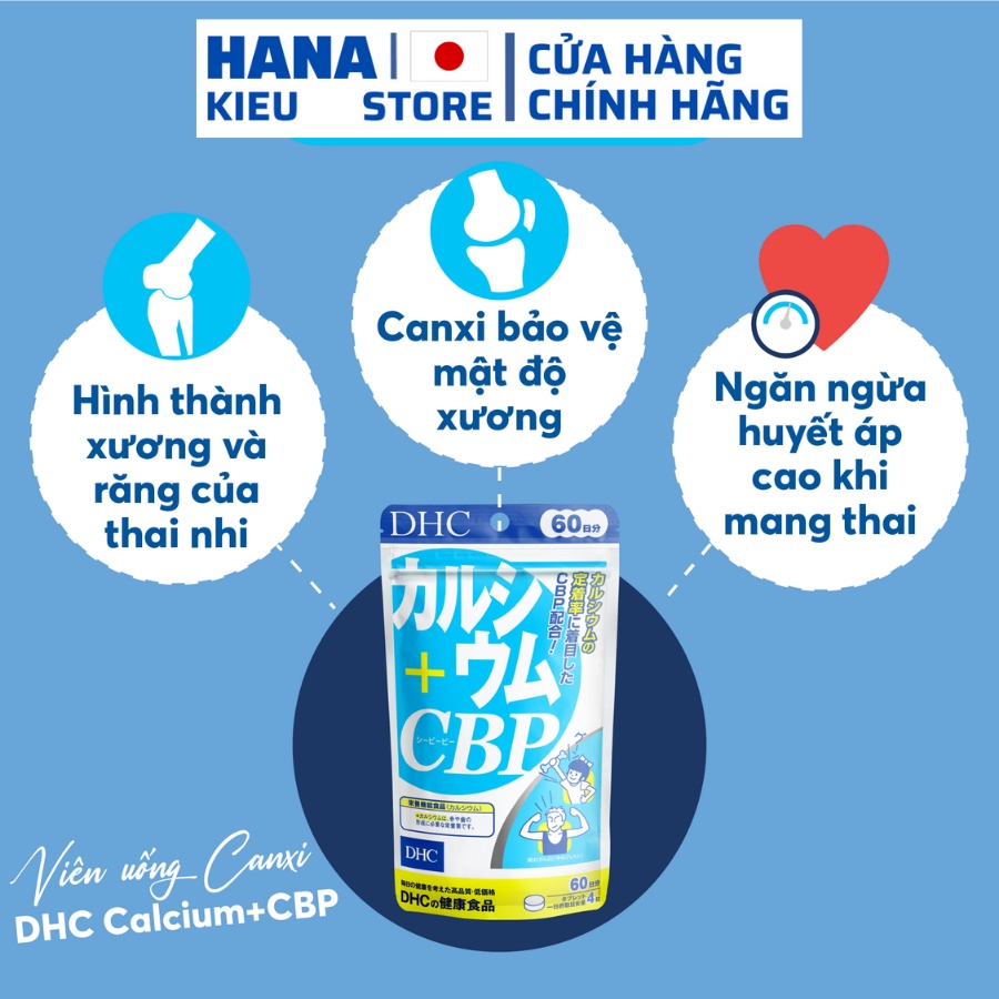 Viên uống Bổ sung Canxi DHC Calcium + CBP tăng chiều cao, xương chắc khỏe 30 Ngày  và 90 Ngày